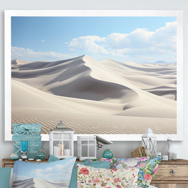 Égypte, paysage de sables silencieux III, reproduction sur toile, H 24 po x l 32 po x P 1 po, Cadre photo blanc