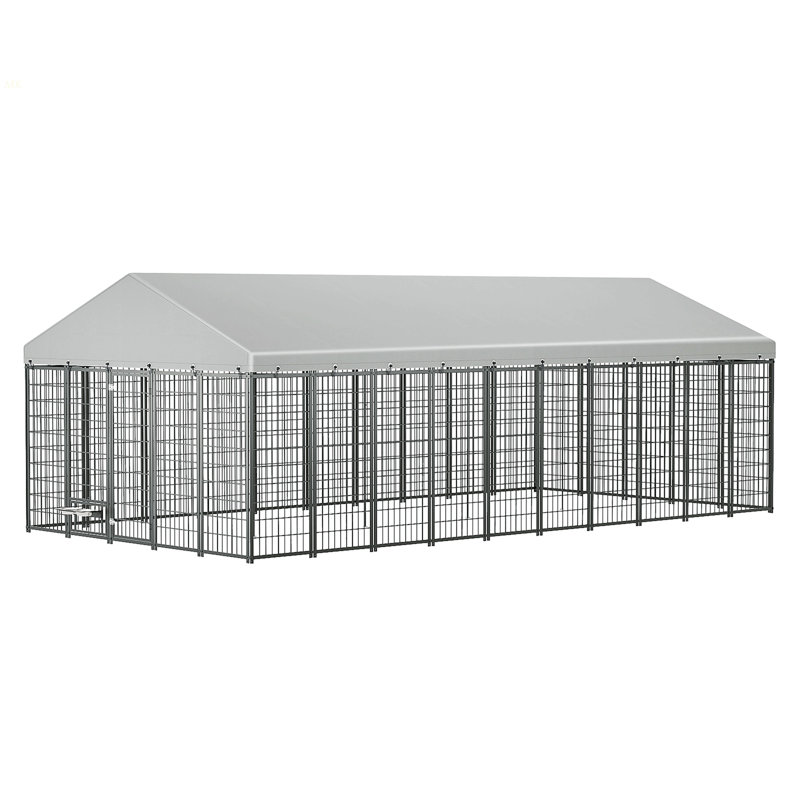 Grande cage extérieure pour chien avec enclos pour chien L 18,9 pi x l 9,61 po x H 6,76 po.