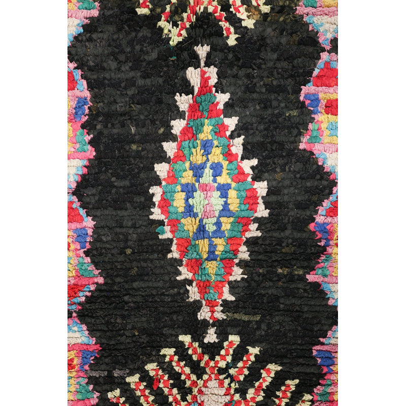 Vintage Moroccan Berber Wool On Wool 4Ft10inx11ft1in Charcoal