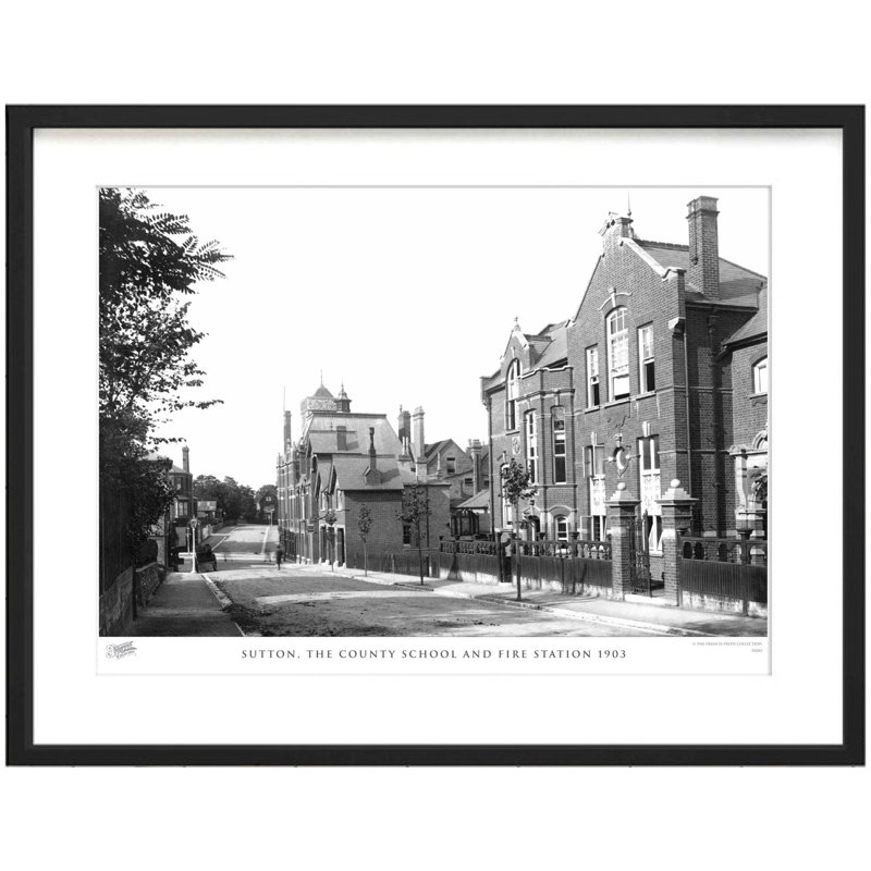 Sutton, The County School And Fire Station 1903 by Francis Frith - Single Picture Frame Print, 28cm H x 36cm W x 2.3cm D