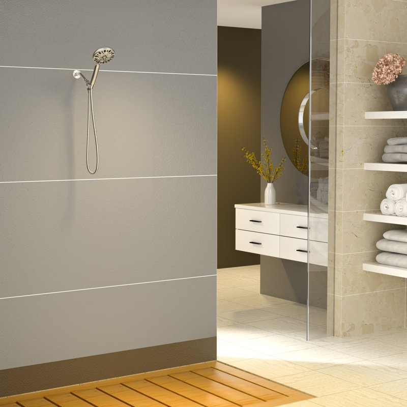 Pomme de douche haute pression entièrement réglable, Nickel brossé