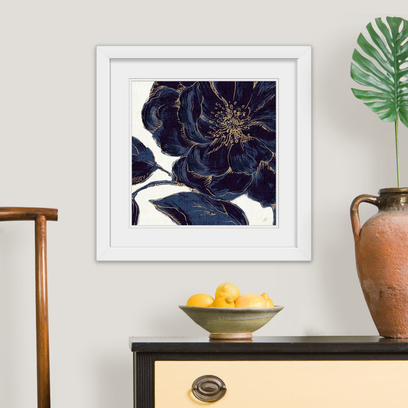 «Indigo Garden II», reproduction d'impression, Cadre blanc, H 24 po x l 24 po x P 1 po