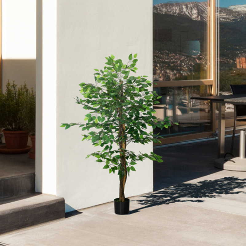 Ficus artificiel avec pot HOMcom, H 59 po x l 6 po x P 6 po