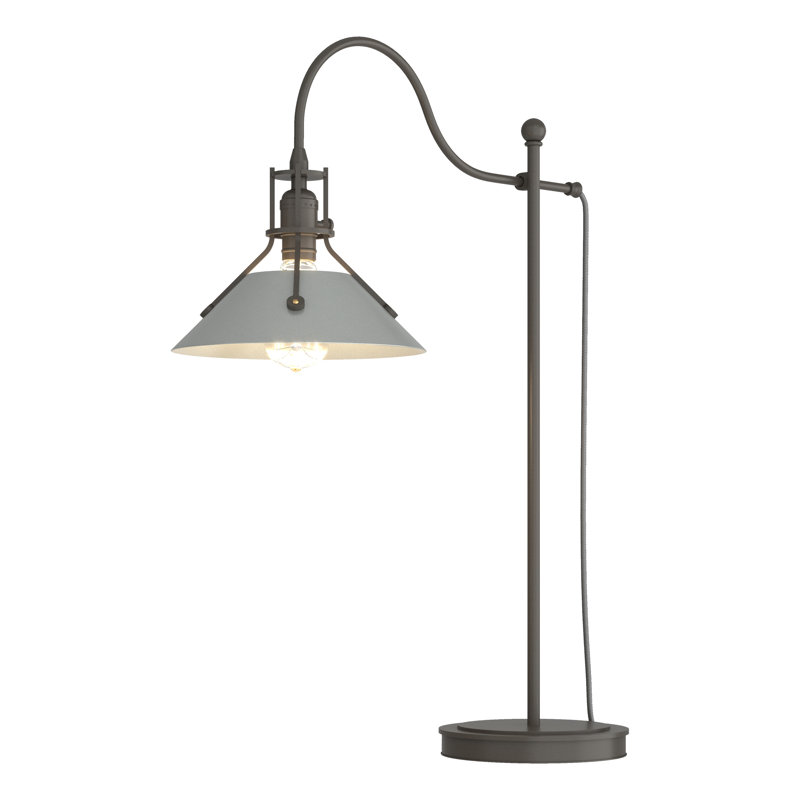 Henry 27" Arched Table Lamp, Vintage Platinum, Dark Smoke