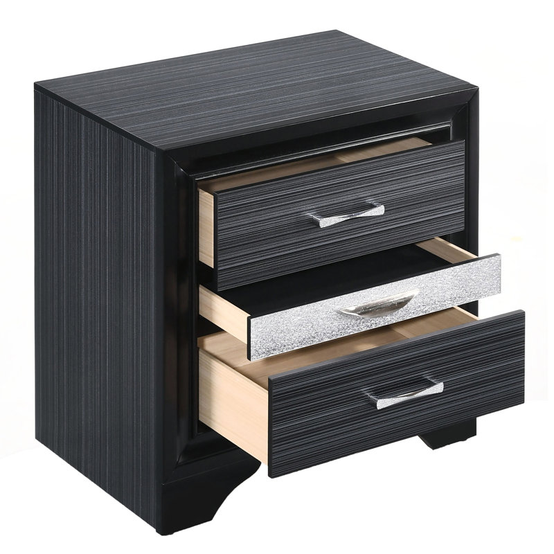 Table de chevet moderne 3, noir - Maximisez l'espace pour garder vos accessoires organisés et accessibles