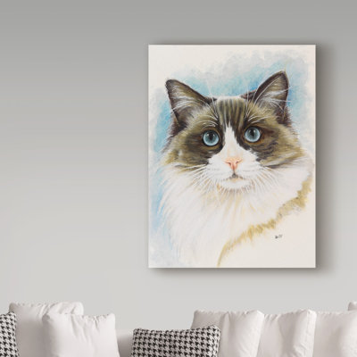 'Ragdoll Portrait' Oil Painting Print on Wrapped Canvas