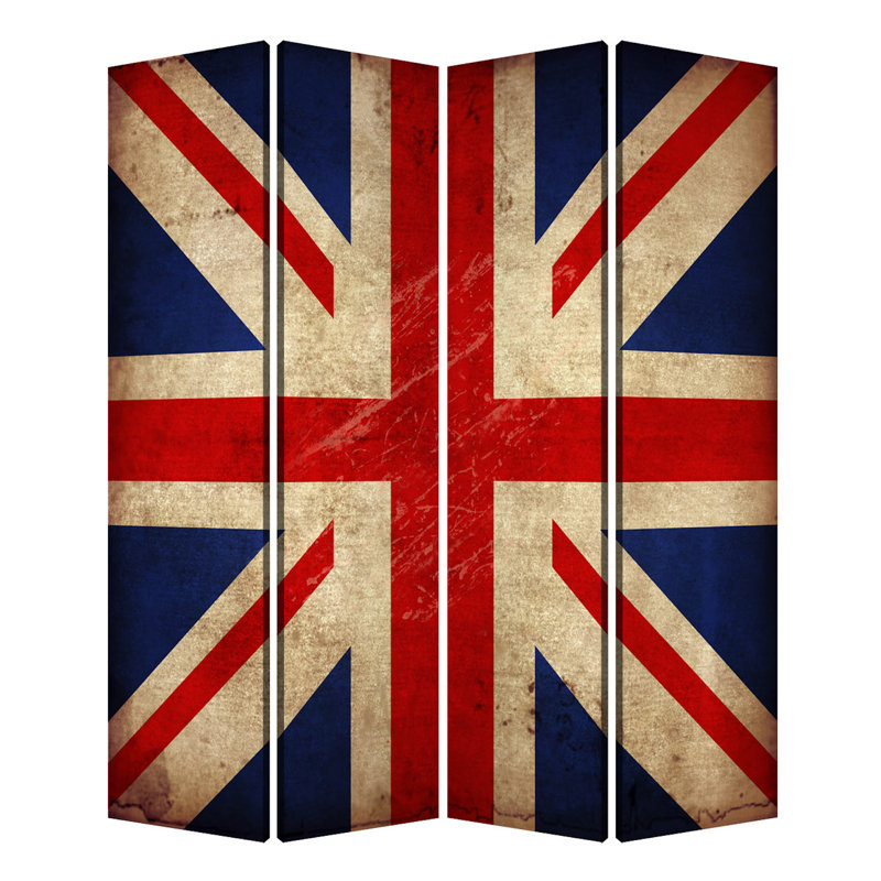 84 X 84 Multi Color Wood Canvas Union Jack Screen 84 X 84 Multi Color Wood Canvas Union Jack Screen