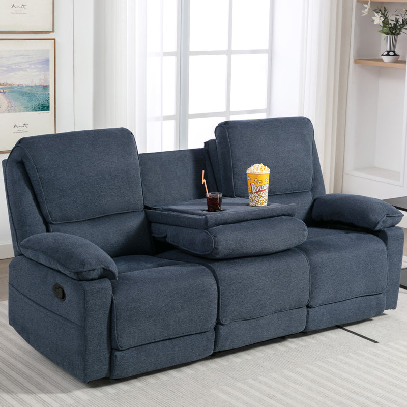 Sydney Latch Recliner 3 Seater Sofa, Blue