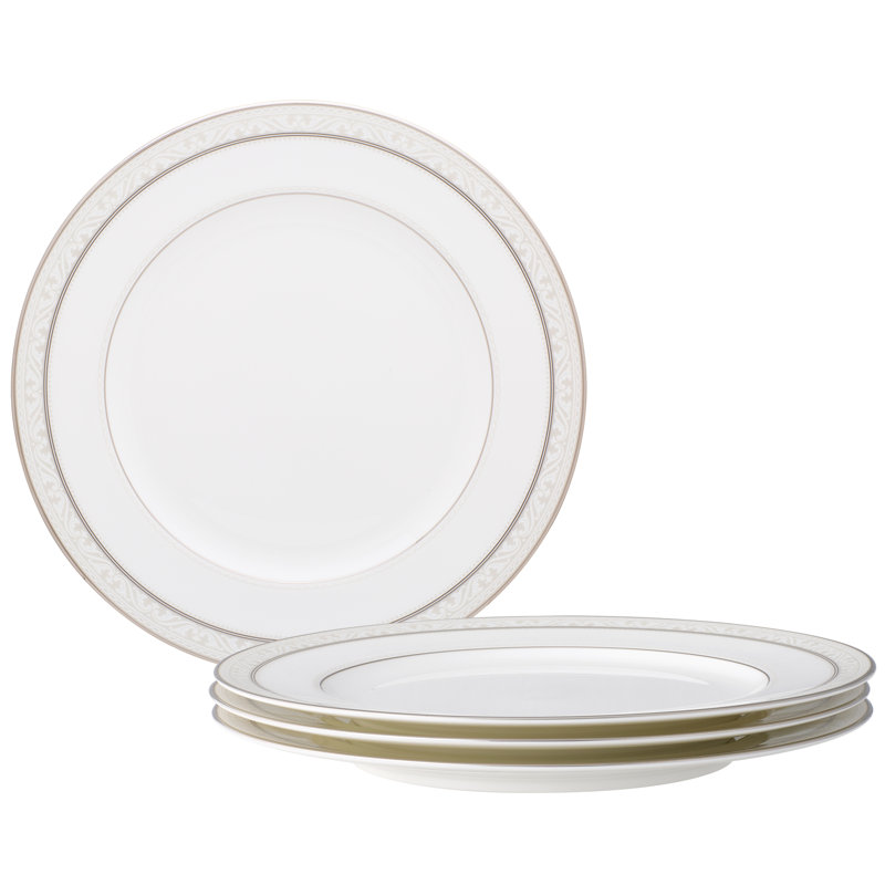 Noritake Montvale Platinum Set of 4 Dinner Plates, 10-1/2"