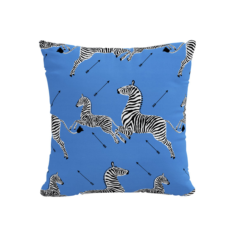 Coussin Crafted, Lin azur et zèbres Scm, Plumes