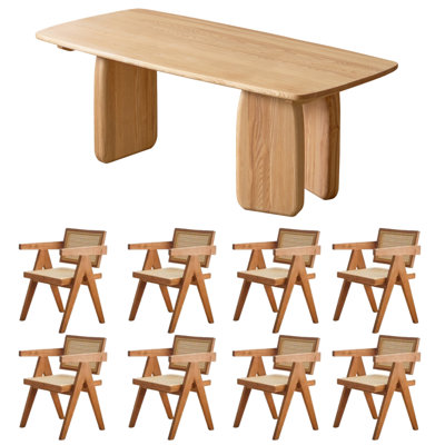 Solid Ash Wood Large Tabletop Dining Table