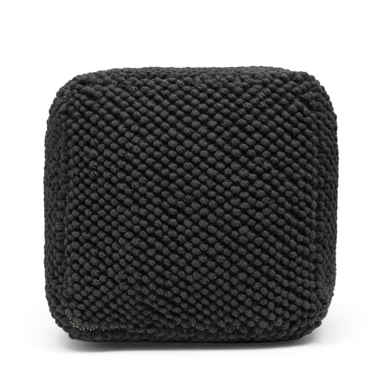 Pouf carré de 16 po de largeur, Laine anthracite