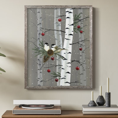 Birch Birds II Framed Print - Solid Wood