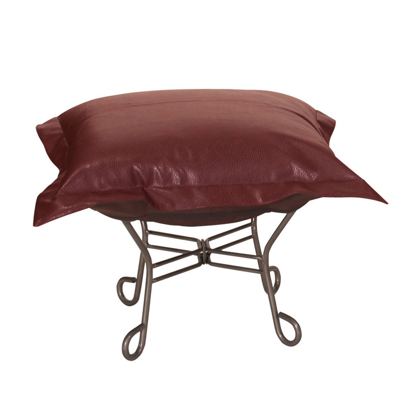 Dianaliz Faux Leather Ottoman, Apple - Red Faux Leather
