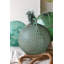  Flotteur nautique en verre recyclé H 10 po - Décoration décorative enveloppée de jute bleu