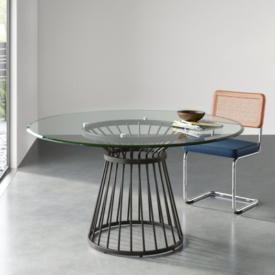 Ashyla Round Glass Top Dining Table