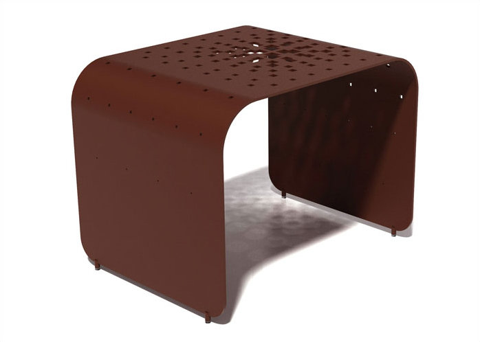 Pixel Burst By Yves Behar Rectangular Metal Outdoor Side Table