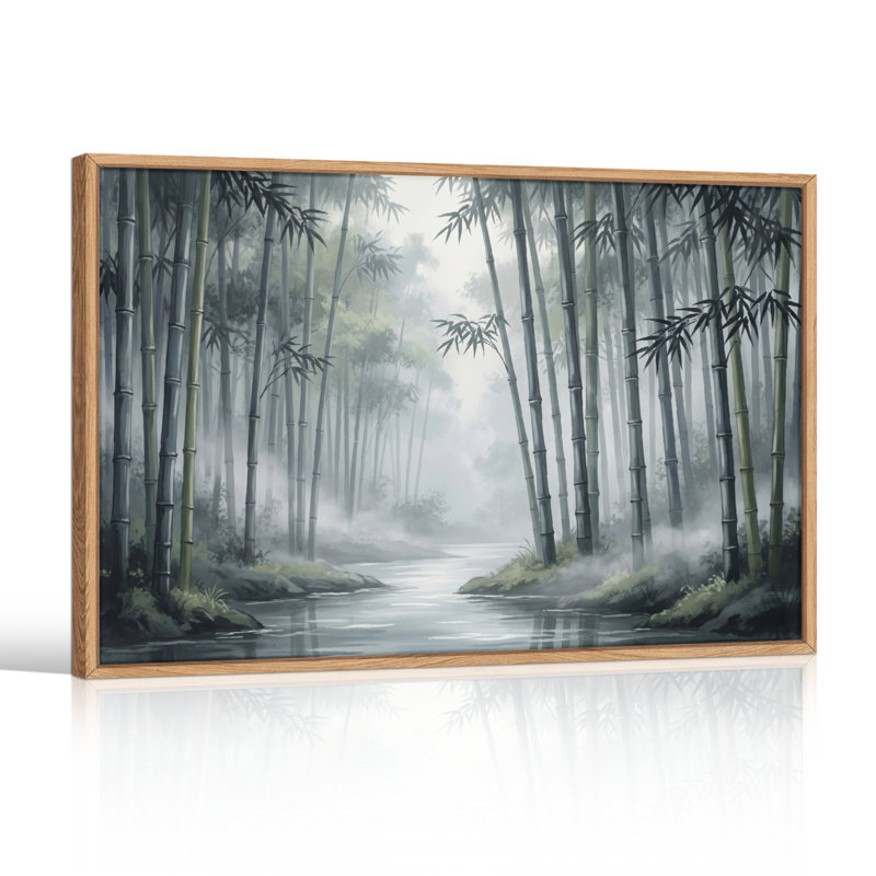 Ensemble de 1 tableau sur toile Forêt de bambous, 32"H x 48"W, Natural