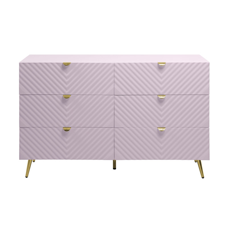 Commode rose à finition ultrabrillante