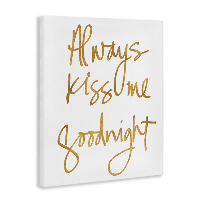"Kiss Me Goodnight", art mural sur toile par SD graphiques Studio, H 30 po x l 24 po