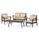 4 Piece Rattan Sofa Seating Group with Cushions
