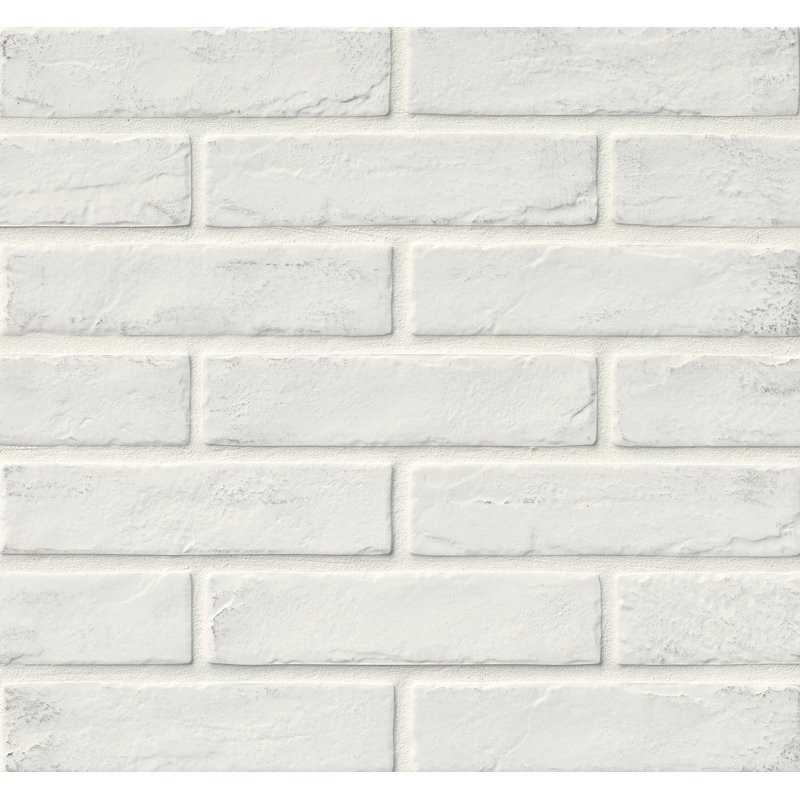 Montello 2 in. x 10 in. Matte Porcelain Brick Look Floor and Wall Tile, Alba