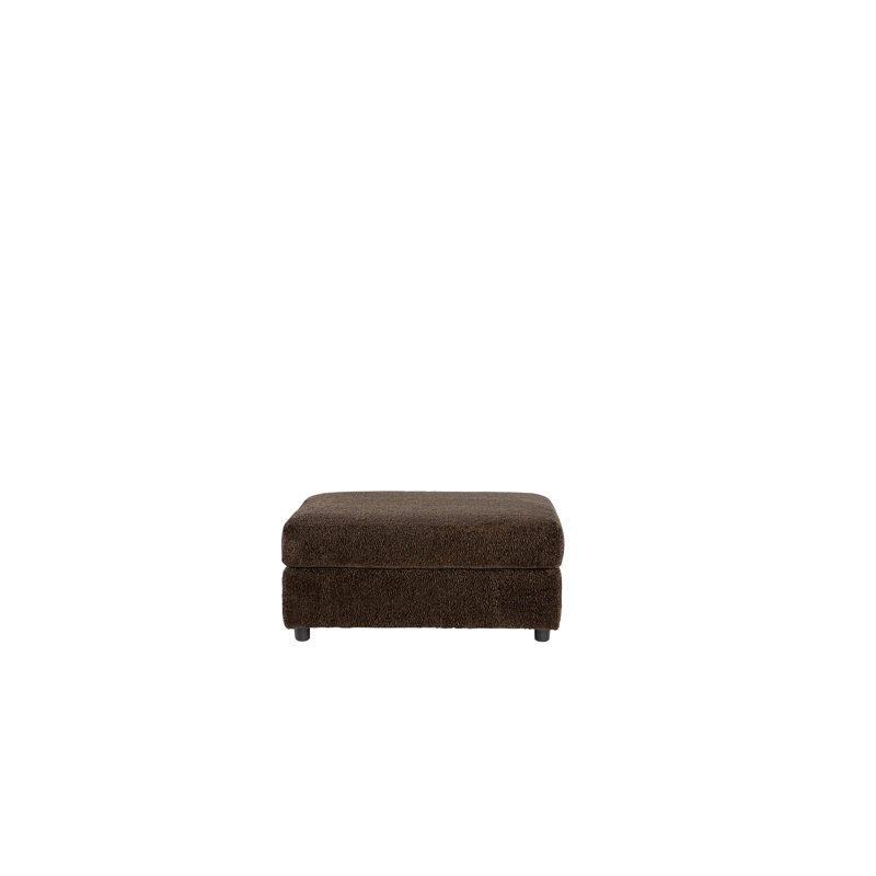 Repose-pieds standard carré de 38 po Aubriyana, Mélange de polyester brun