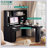 L Shaped Desk with outlet, Computer Desk with Drawers, Bookshelf & Hutch-951573769