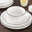 Service de table 16 pièces en porcelaine blanche moderne de qualité supérieure, service pour 4