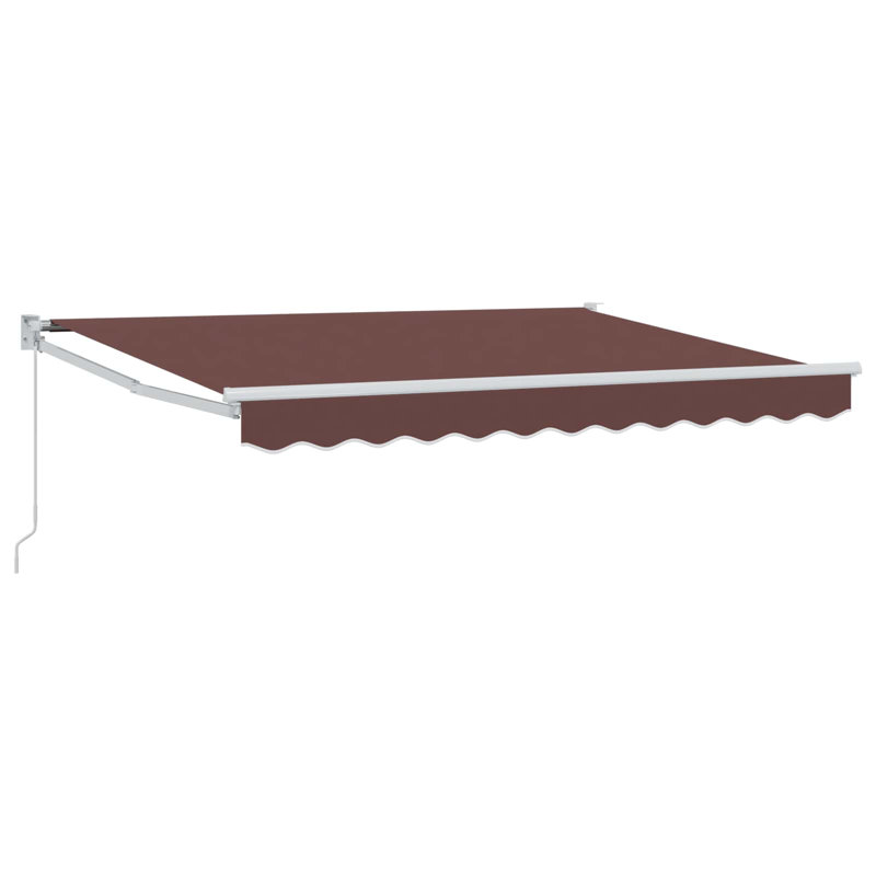VidaXL 200cm D Polyester Cover Retractable Patio Awning, 250cm W x 200cm D, Brown/White