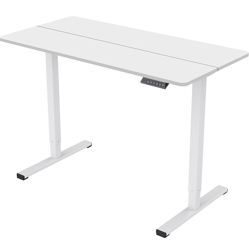 Bureau debout électrique à hauteur ajustable, Blanc / blanc, H 45,66 po x l 52,12 po x P 13,78 po