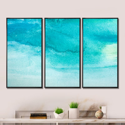 «Color Strokes Watercolor», ensemble d'art mural sur toile contemporain encadré de 3
