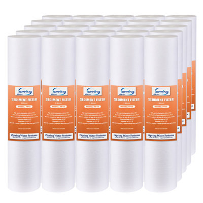 iSpring FP15X25 5 Micron Box of 25 10"x2.5" Standard Sediment Water Filter Replacement Cartridge, 25-Pack
