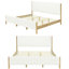 Structure de lit tapissier moderne blanc Boucle-689167188