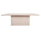 Rectangle Dining Table With Studded Edge Top And Tapered Base