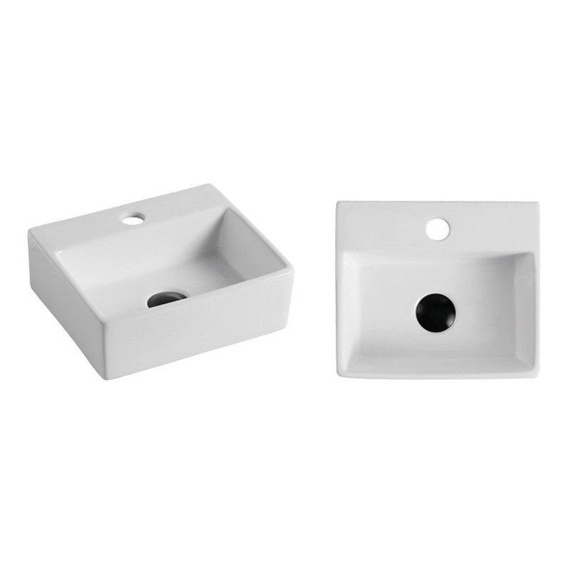 Lavabo de salle de bain vasque rectangulaire blanc brillant Jamaï