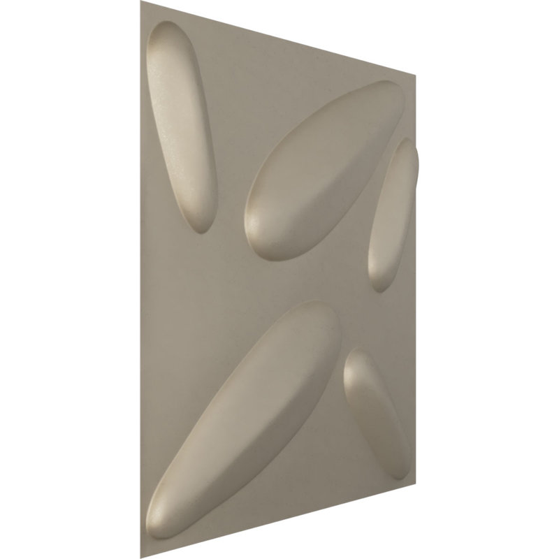 Panneau mural décoratif 3D l 19 5/8 po x H 19 5/8 po Petal EnduraWall, argent métallique (couvre 2,67 pieds carrés)