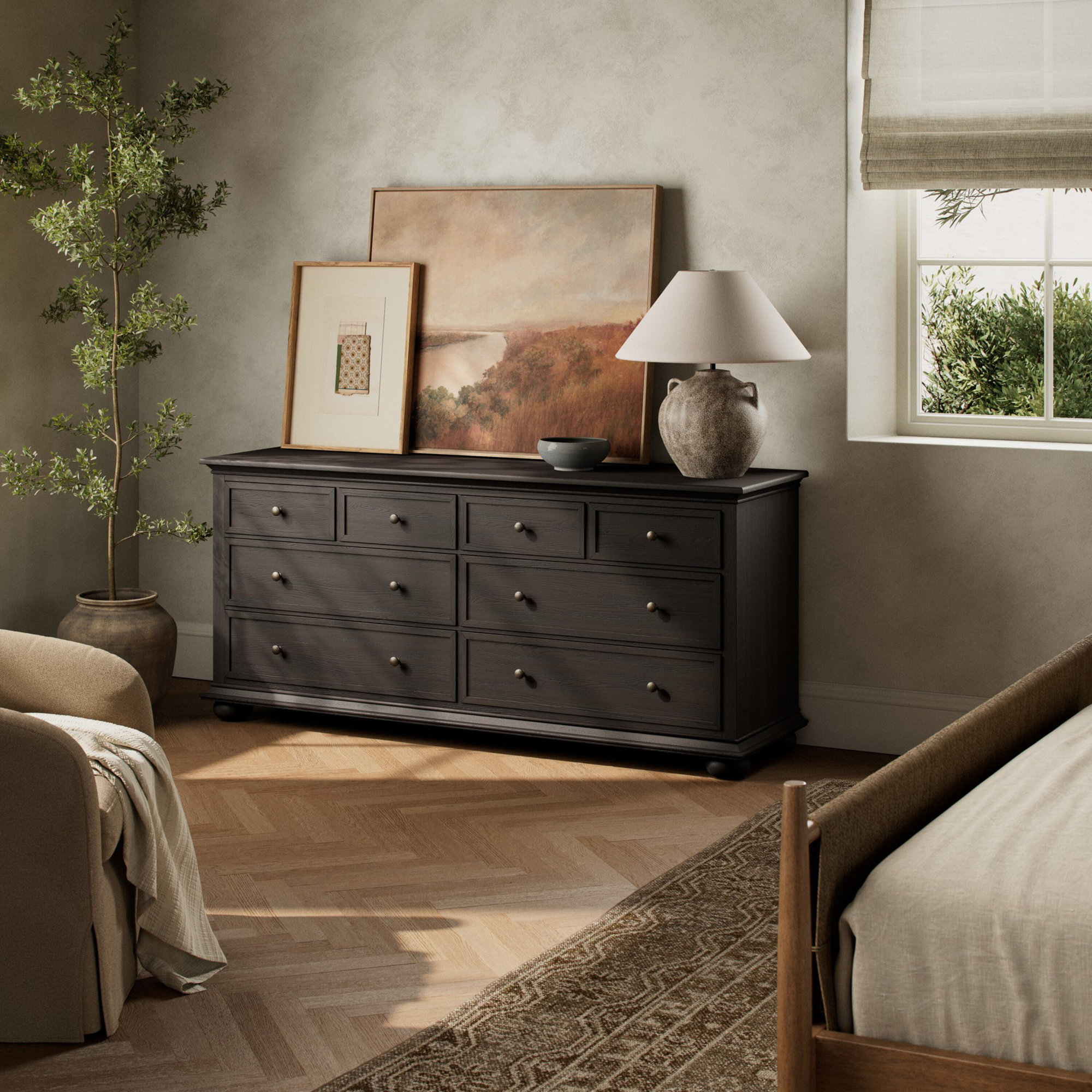 Geoffrey Wide Dresser, Smoked Black