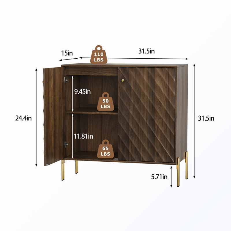 Armoire en bois avec 2 portes et tablettes réglables