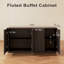 Buffet cannelé 63 po avec 4 portes gris foncé COCO DESIGN-242218079