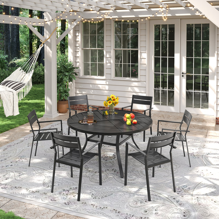 Barrel Studio Patio Dining Set Wayfair Patio Wayfair Metal Kitchen