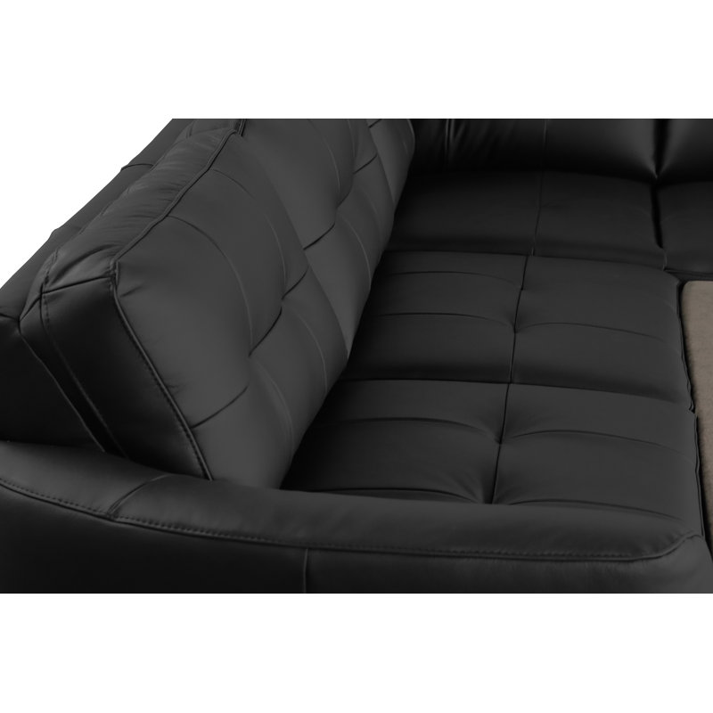 Hunnewell Sleeper Corner Sofa, Right Hand Facing, Black