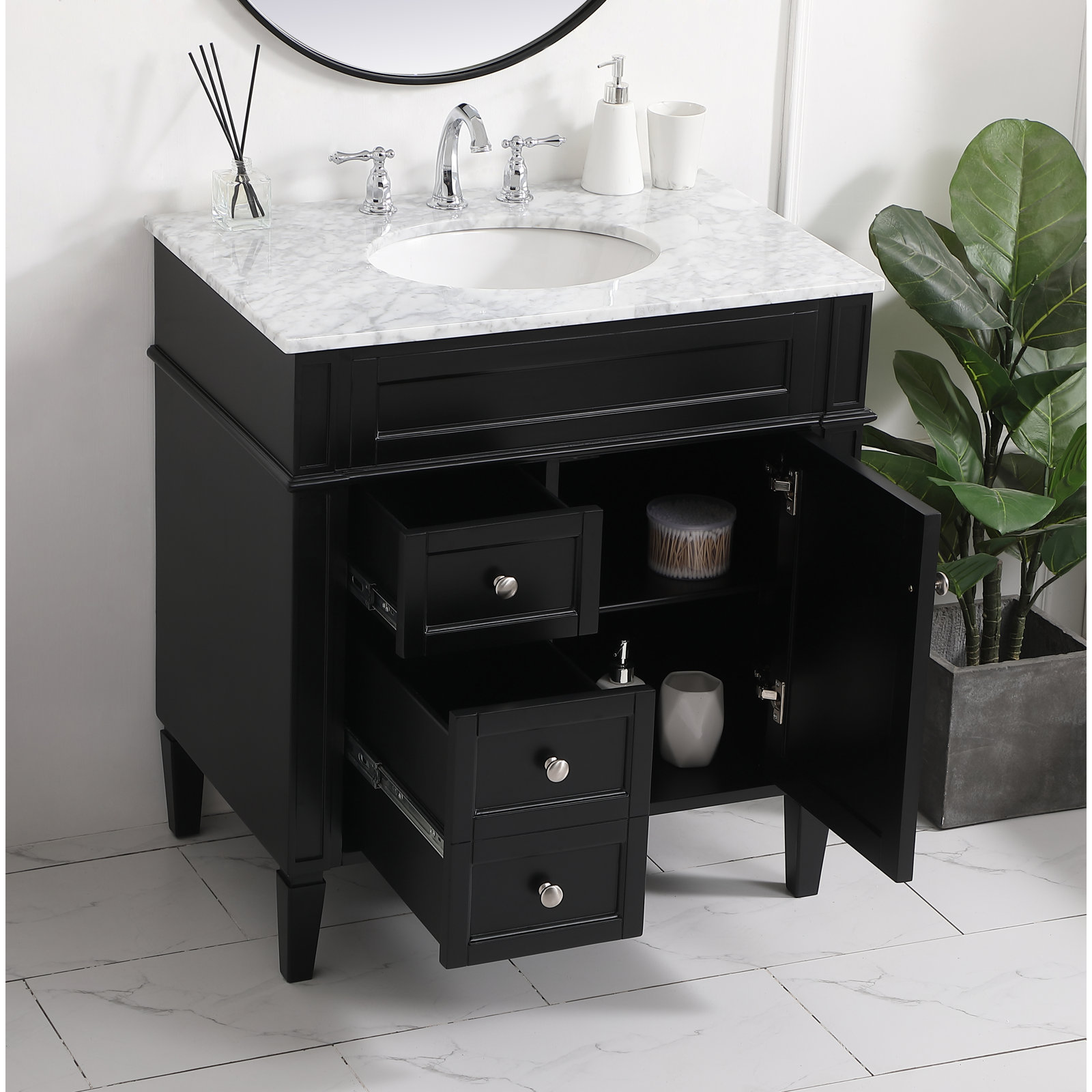 Rivers 32'' Single Bathroom Vanity, Black