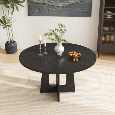 Table de salle à manger de 47 po pour 4 à 6 personnes, table de cuisine moderne en panneau de fibres à densité moyenne avec plateau à 4 panneaux, table polyvalente pour la salle à manger, la cuisine et les petits espaces