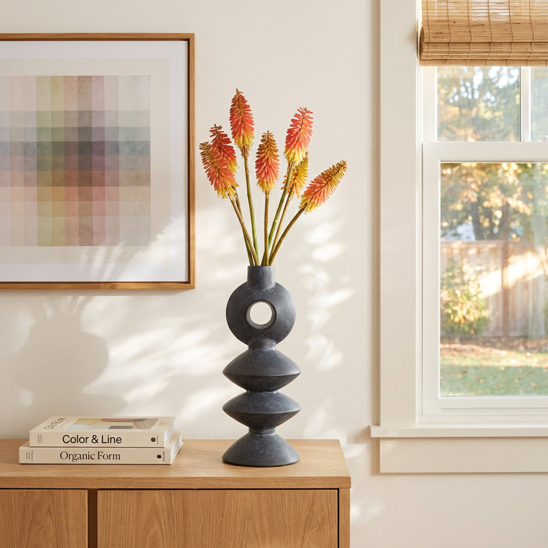 Fitzpatrick Ceramic Table Vase, Charcoal