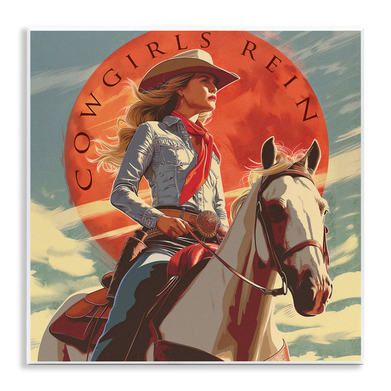 «Cowgirls Rein», art mural sur bois par Steve Hunziker