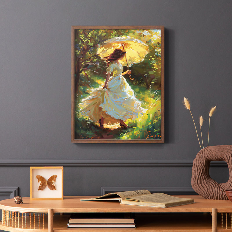 WOMEN-CCXCIX - Reproduction d'art encadrée de qualité supérieure - prête à être accrochée, H 14 po x l 11 po, Noyer
