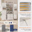 Armoire de cuisine 80,1 po, armoire de rangement autoportante de style shaker de 41,3 po avec 2 prises de courant, tablettes réglables, tablettes de porte et tiroirs-1423899861