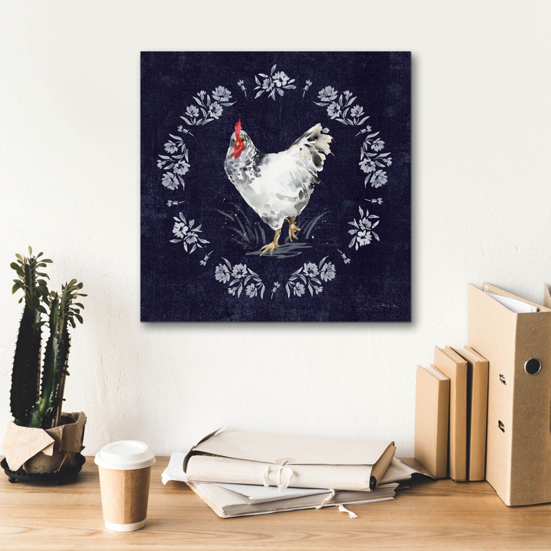 «Home To Roost 2» par Katrina Pete, art mural sur toile, H 18 po x l 18 po x P 0,75 po