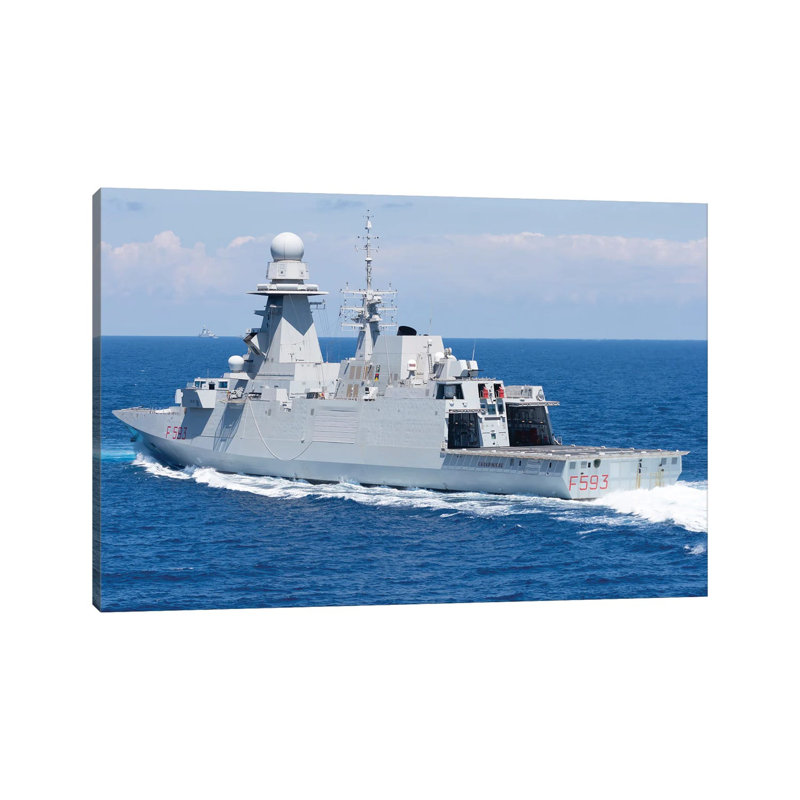 View Of The Stern Of Italian Navy Frigate Carabiniere by Simone Marcato - No Frame Gallery-Wrapped Canvas Giclée on Canvas